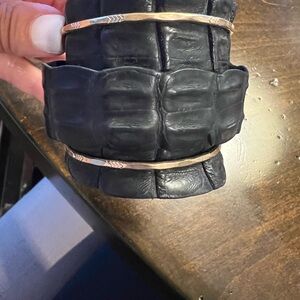 Leather wrap cuff bracelet